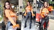 Poonam Pandey Flaunts Sexy Cleavage As She Gets Papped in an Eye-Popping Satin Top and Leather Pants (View Hot Pics)