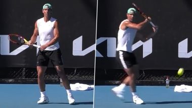 Rafael Nadal Sweats It Out Ahead of Australian Open 2022 Quarterfinal Against Denis Shapovalov (Watch Video)