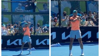 Rafael Nadal Sweats it Out Ahead of His Third Round Match Against Karen Khachanov, Australian Open 2022 (See Pics)