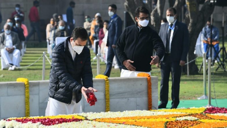 Martyrs’ Day 2022: Rahul Gandhi Pays Floral Tributes to Mahatma Gandhi at Raj Ghat on His 74th Death Anniversary | LatestLY