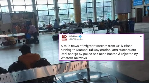 Fake News Buster: Railways Rubbishes Reports of Migrant Workers From UP and Bihar Rushing to Mumbai Railway Station and Police Lathi Charging Them