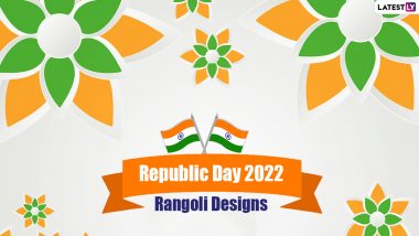 Republic Day 2022 Rangoli Designs: Simple And Creative Tiranga Rangoli Patterns And Tricolour Design Ideas to Celebrate the Day of National Importance (Watch Videos)