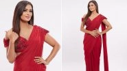 Shweta Tiwari&rsquo;s Red Saree With Off-Shoulder Blouse Is Perfect Fit for a Wedding Reception! (View Pics)