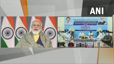 India News | Tamil Nadu CM Thanks PM Modi for Inaugurating 11 Medical Colleges in State, Says M Karunanidhi's Dream Come True