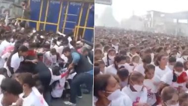 Stampede at Congress Party's 'Ladki Hoon, Lad Sakti Hoon' Marathon in Bareilly, Watch Video