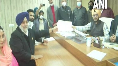 India News | Punjab Elections: Sukhbir Singh Badal Files Nomination Papers from Jalalabad