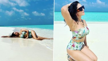 Holy Moly! Sunny Leone Is Hot and Sensational As She Poses in a Floral Bikini in Maldives (View Pics)