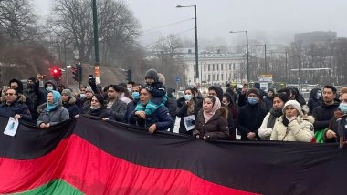 World News | Afghans in Norway Protest Against Visiting Taliban Delegation; Raise 'can't Be Trusted' Slogans