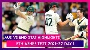 AUS vs ENG Stat Highlights 5th Ashes Test 2021&ndash;22 Day 1: Travis Head Shines With Century