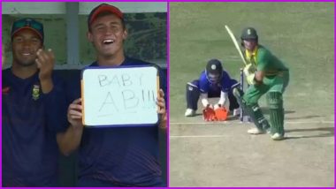 Dewald Brevis, SA U19 Cricketer, Bats Like AB de Villiers; Teammates Call him 'Baby AB' (Watch Video)