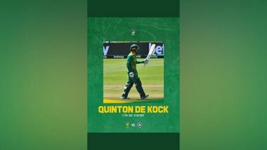 Sports News | SA Vs Ind, 3rd ODI: Quinton's Ton Help Hosts Set Visitors 288-run Target as Bowlers Make a Late Comeback