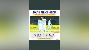 Sports News | SA Vs India, 3rd Test: Visitors Bowled out for 223 as Skipper Virat Kohli Fights a Lone Battle (Stumps, Day-1)