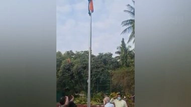 India News | Bengaluru: Former Karnataka CM BS Yediyurappa Unfurls National Flag at His Official Residence on 73rd Republic Day