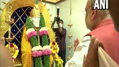 India News | Goa Polls: Amit Shah Offers Prayers at Sai Baba Temple in Borim Town