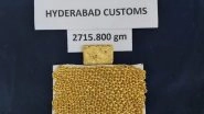 India News | Hyderabad: Gold Valuables of over 2kg Seized from Man at Airport