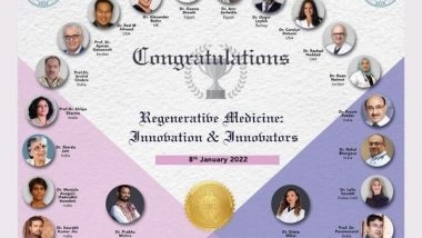 Business News | Regenerative Medicine: Innovation & Innovators Leading Online Scientific Event by IASRM in This Pandemic