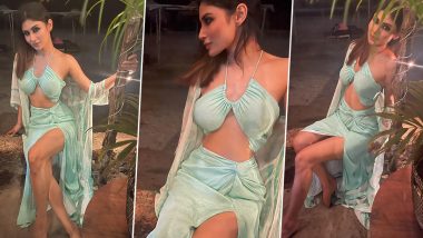Mouni Roy Nails Underboob Trend Rocking Infinity Blouse and Thigh-High Slit Skirt in New Instagram Pics!