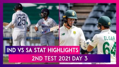 IND vs SA Stat Highlights 2nd Test 2021 Day 3: Dean Elgar Keeps Hosts in the Hunt.