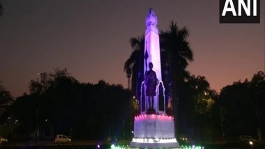 World News | Teen Murti Haifa Chowk Lits Up in Indian, Israeli Colours to Celebrate 30 Years of Establishment of Diplomatic Relations