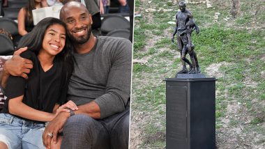 Statue of Basketball Star Kobe Bryant, Daughter Gianna Placed At Crash Site in Calabasas on Their Death Anniversary (View Pic)