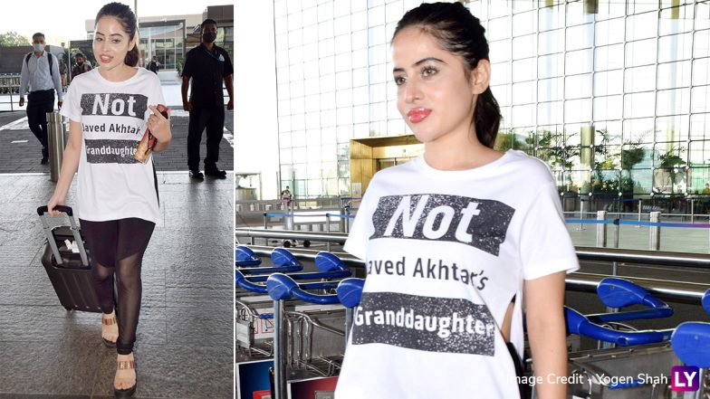 Urfi Javed Wears Tee With ‘Not Javed Akhtar’s Granddaughter’ Slogan And Quashes Rumours Of Being Related To The Veteran Lyricist’s Family (View Pic)