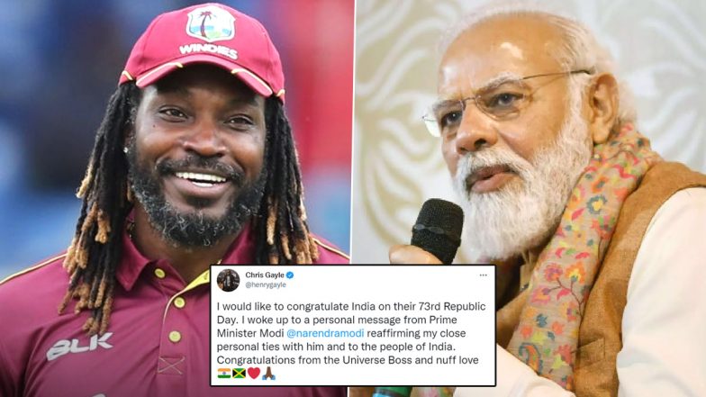 Chris Gayle Sends Wishes to India on Republic Day 2022, Reveals Personal Message From Prime Minister Narendra Modi (Check Post)