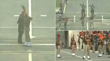 Republic Day 2022: Beating Retreat Ceremony at Attari-Wagah Border on R-Day (Watch Video)