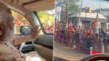 PM Narendra Modi Receives Warm Welcome in Agartala (Watch Video)