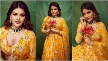 Nidhhi Agerwal's Saffron Colour Lehenga Choli Can Be Yours For Rs 51,000!