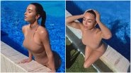 Kim Kardashian Soaks Some Sun and Turns Up the Heat in Her Nude Coloured Swimwear (View Pics)
