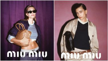 Hailey Bieber Shoots For Miu Miu's New Collection and Her Stunning Clicks Are All Over the Internet