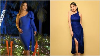 Fashion Faceoff: Hina Khan or Surbhi Chandna, Whose Blue One-Off Shoulder Dress Gets Your Vote?