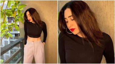 It’s A Stylish Saturday For Karisma Kapoor! Actress Looks Chic In A Long Sleeves Black Crop Top With Powder Pink Trousers (View Pic)