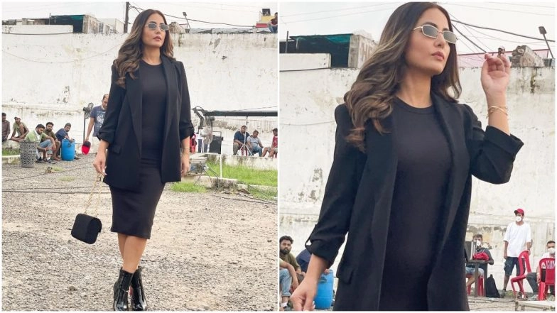 Hina Khan Shares BTS Pictures from Her Song and Her All-Black Avatar is Impresive