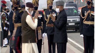 India News | President Kovind Arrives at Rajpath, Receives 21 Gun Salute on 73rd Republic Day