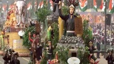 India News | 73rd Republic Day Parade: Arunachal Pradesh Tableau Showcases Contribution of State's Tribal Community in Fight Against British Rule
