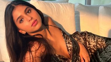 Suhana Khan Looks Breathtaking in Sunkissed Pictures As She Gracefully Poses on a Couch in a Sexy Printed Dress!