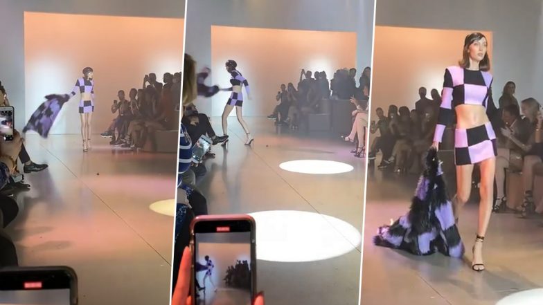 Viral Video: Model Theodora 'Teddy' Hits Audience Member with Her Coat During her Ramp Walk, Leaves Everyone Puzzled!