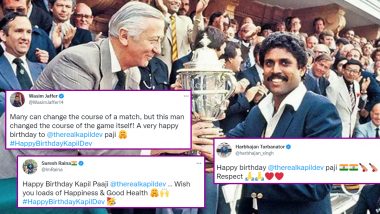 Happy Birthday Kapil Dev: Sachin Tendulkar, Harbhajan Singh and Others Wish the Iconic Former All-Rounder on His Special Day (Check Posts)