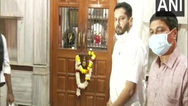 India News | Goa Polls: Manohar Parrikar's Son Utpal Offers Prayers at Mahalaxmi Temple Ahead of Filing Nomination