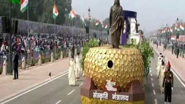 India News | R-Day Parade: Ministry of Culture Presents Tableau on Sri Aurobindo's Life, Works as Nation Celebrates His 150th Birth Anniversary