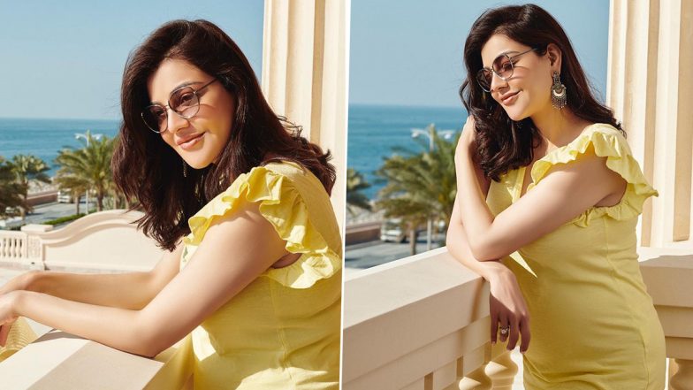 Kajal Aggarwal Flaunts Her Baby Bump in a Yellow Mini Dress; Check Out Mommy-To-Be's Pics From Her Dubai Vacay!