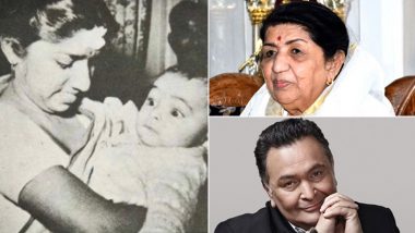 RIP Lata Mangeshkar: Neetu Kapoor Shares a Throwback Picture of the Legendary Singer Holding Little Rishi Kapoor in Her Arms