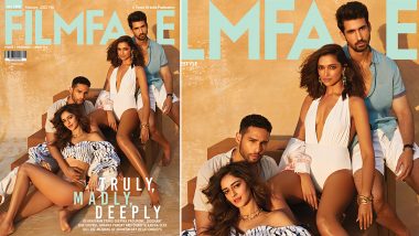 Gehraiyaan’s Deepika Padukone, Ananya Panday, Siddhant Chaturvedi, Dhairya Karwa Pose in Beachwear on a Magazine Cover (View Pic)