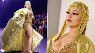 Urvashi Rautela Dons Glistening Gold Dress Worth 40 Crores At Arab Fashion Week (View Pics And Video)