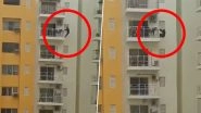 Watch Dangerous Stunt Video of a Man Working Out By Hanging From 12th Floor Balcony in Faridabad