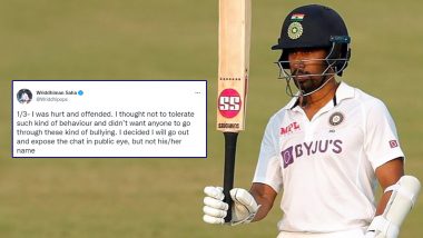 Wriddhiman Saha Explains Reason for Not Revealing Name of Journalist Who Disrespected Him, Thanks Fans for Support