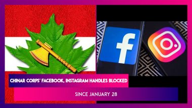 Chinar Corps' Facebook, Instagram Handles Blocked Since January 28