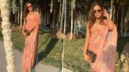 Mira Rajput Looks Elegant in This Stunning Chiffon Floral Saree (View Pics)
