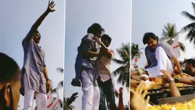 Pawan Kalyan Loses His Balance And Falls When A Fan Tries To Hug Him, Video Goes Viral